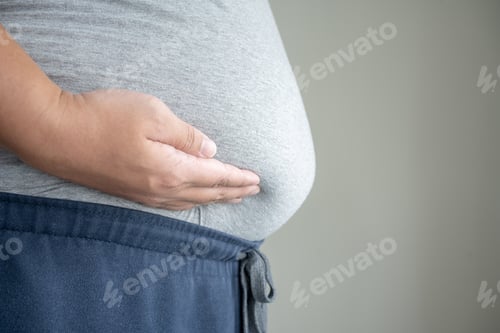 Preview: Big fat man standing to show real size with causual clothing.