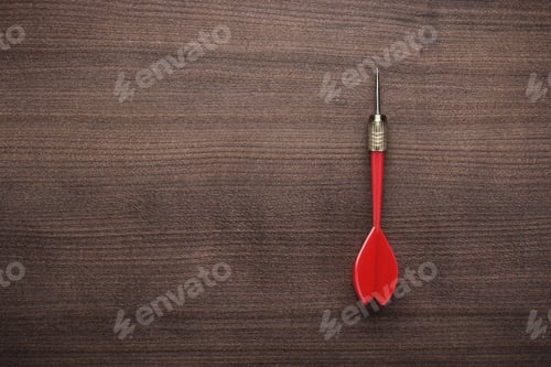 Preview: Red Dart On Wooden Background