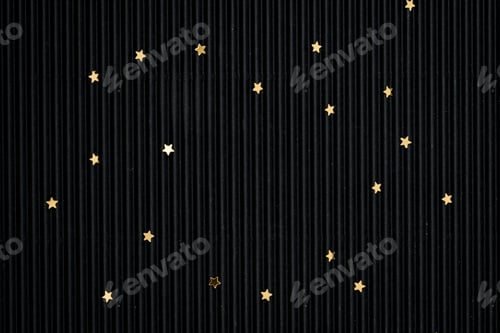 Preview: Gold starry glitter black background