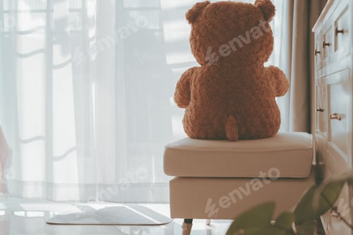 Preview: Teddy bear Lonely and waiting for lover or family concept.