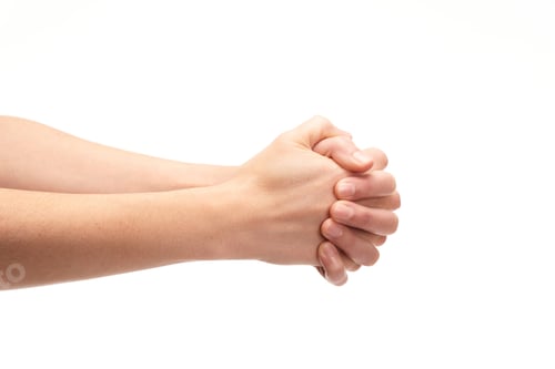 Preview: Closeup shot of holding hands on white background
