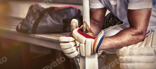 Preview: Stressed cricket player sitting on bench