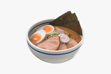 Preview: Authentic Japanese Ramen Bowl with Toppings