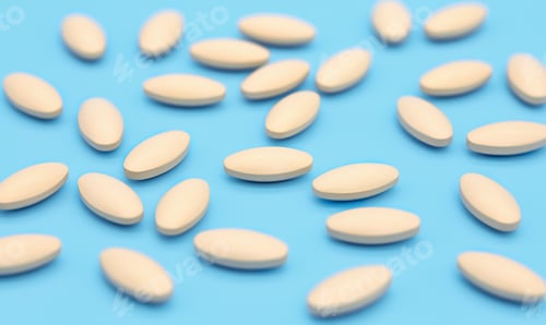Preview: oval-shaped tablets lie on a contrasting background