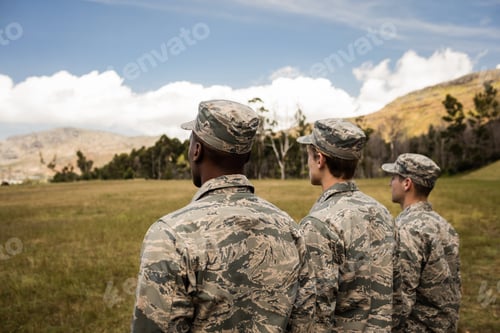 Preview: Group of military soldiers standing in line
