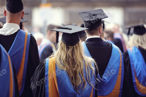 Preview: University graduates at graduation ceremony