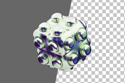 Preview: Chromatic Abstract Metallic Cube Nexus 3D Icon