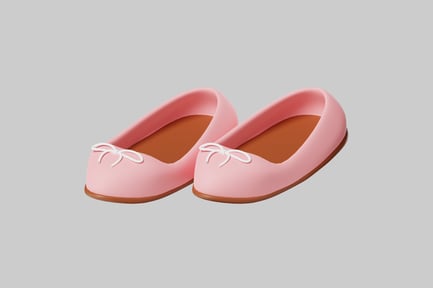 Preview: Pink ballet flats with bow