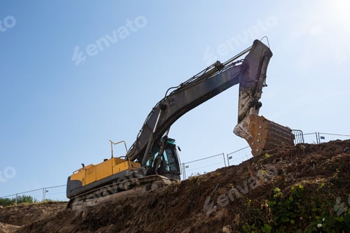 Preview: Excavator working on construction site