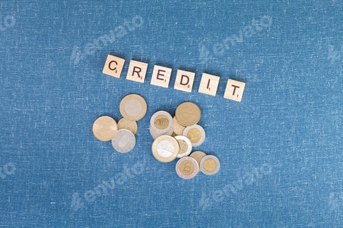 Preview: Petty cash coin money, with word ‘credit’