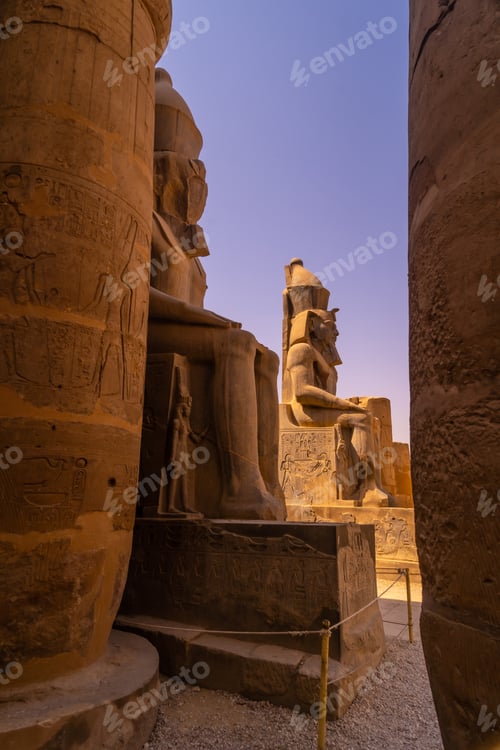Preview: Beautiful interior with its columns in one of the most beautiful temples in Egypt