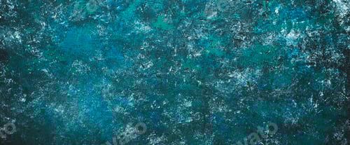 Preview: Green, blue, gray spotted scratched painted grunge texture or background with grain