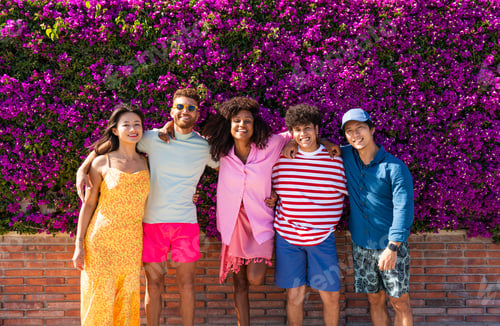 Preview: Group of young best friends bonding outdoors