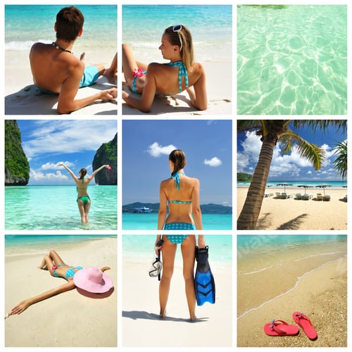 Preview: Collage Made With Beautiful Tropical Resort Shots
