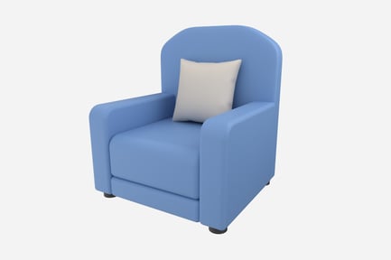 Preview: Cozy Sofa with Cushion 3D Illustration