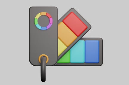Preview: Rectangular object with color wheel and buttons
