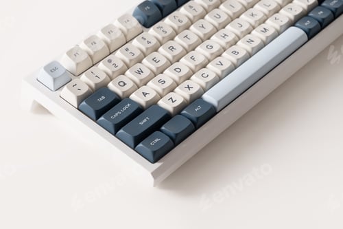 Preview: Modern mechanical keyboard. Minimal style and design keyboard. Custom build keyboard.