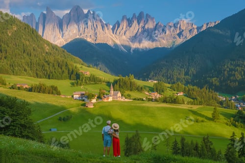Preview: Santa Maddalena Village in Italy, Santa Magdalena village Dolomites mountains, Val di Funes