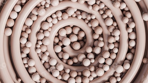 Preview: Beige abstract spiral background with sphere or round shapes