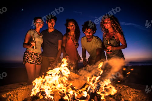 Preview: Friends partying on the beach