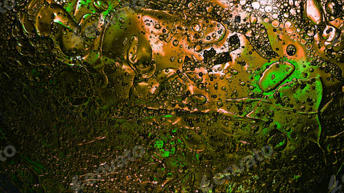 Preview: Abstract Colorful Food Oil Drops Bubbles and spheres Flowing on Water Surface