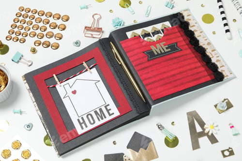 Preview: Concept of scrapbooking, scrapbooking for holiday, hobby concept