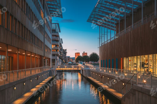 Preview: Oslo, Norway. Astrup Fearnley Museum of Modern Art, Residential Multi-storey Houses In Aker Brygge