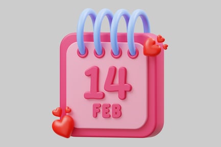 Preview: Valentine's day calendar with hearts