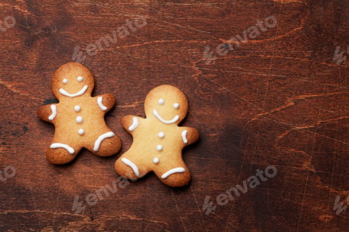 Preview: Christmas card with gingerbread cookies