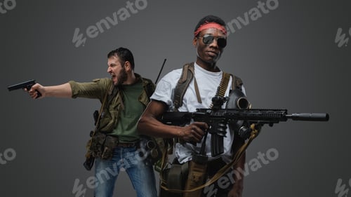 Preview: Brutal black guy with sunglasses and screaming man