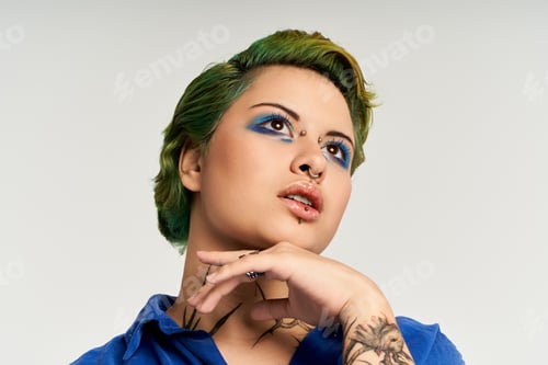 Preview: Vibrant expression of beauty and style captured in a modern urban setting