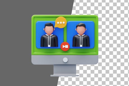 Preview: Online Interview 3D Icon