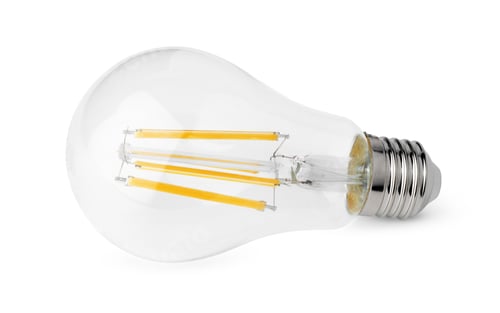 Preview: One light bulb isolated on white background