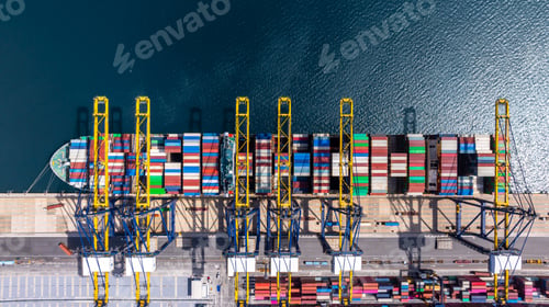 Preview: Aerial view container ship cargo freight shipping international, Global business freight