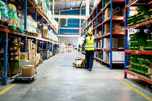 Preview: Warehouse workers checking the inventory.