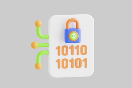 Digital security concept with Bitcoin symbol