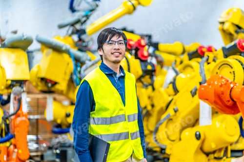 Preview: Portrait of a chief engineer of a industrial robots