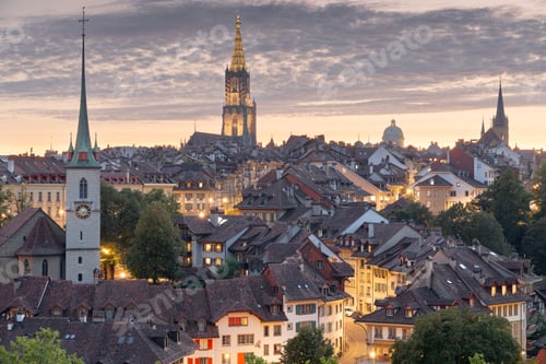Preview: Berne, Switerland Old Town at Dusk