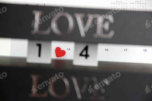 Preview: love words on the notebook for valentine day
