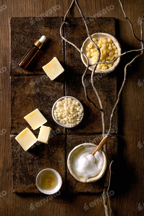 Preview: Ingredients for makes home made natural cosmetic