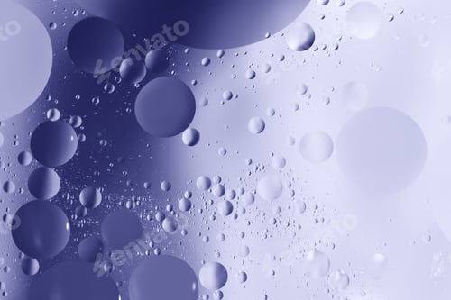 Preview: oil with bubbles on on dark blue background. Abstract background.