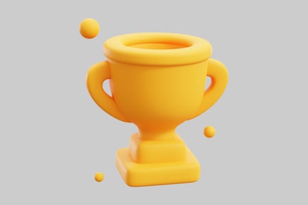 Preview: Yellow trophy with floating balls