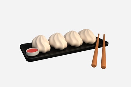 Preview: Gyoza 3D Illustration