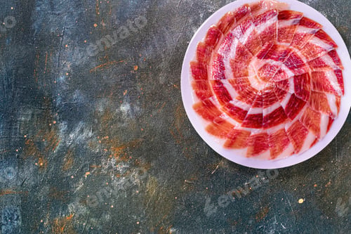 Preview: Serrano ham plate with galactic background