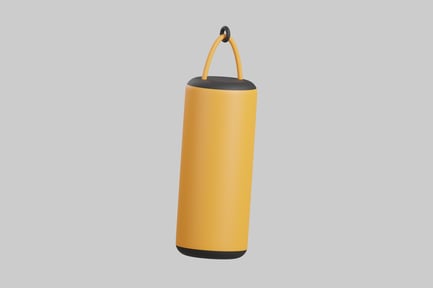 Aperçu: Objet cylindrique jaune avec accents noirs