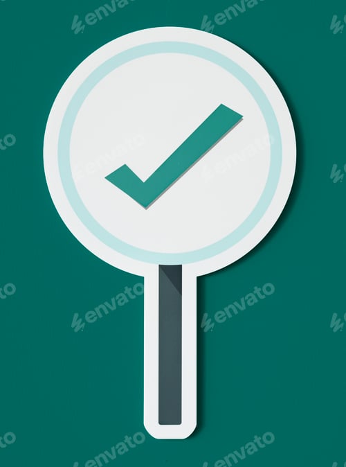 Preview: Right tick sign icon isolated