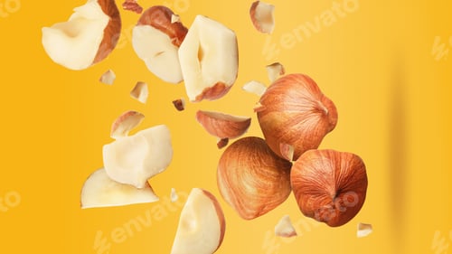 Preview: Organic Brown Hazelnuts. Delicious Healthy Nuts, Concept for Design. Autumn Harvest Snack