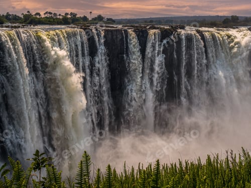 Preview: Scenic view of Mosi-Oa-Tunya Falls or Victoria Falls in Zambia