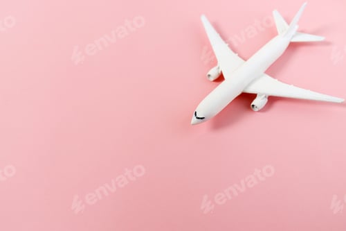Preview: Model plane,airplane on pastel color background