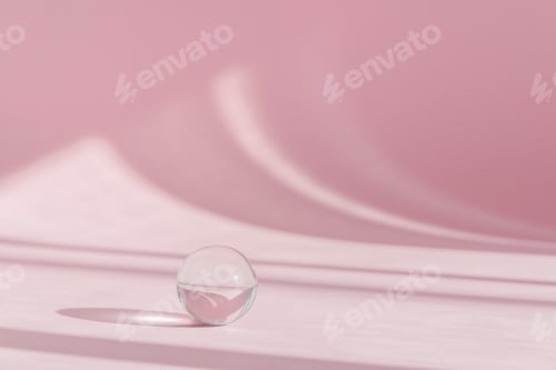 Preview: Pink background for product presentation with shadows and light from windows. Pink backdrop with